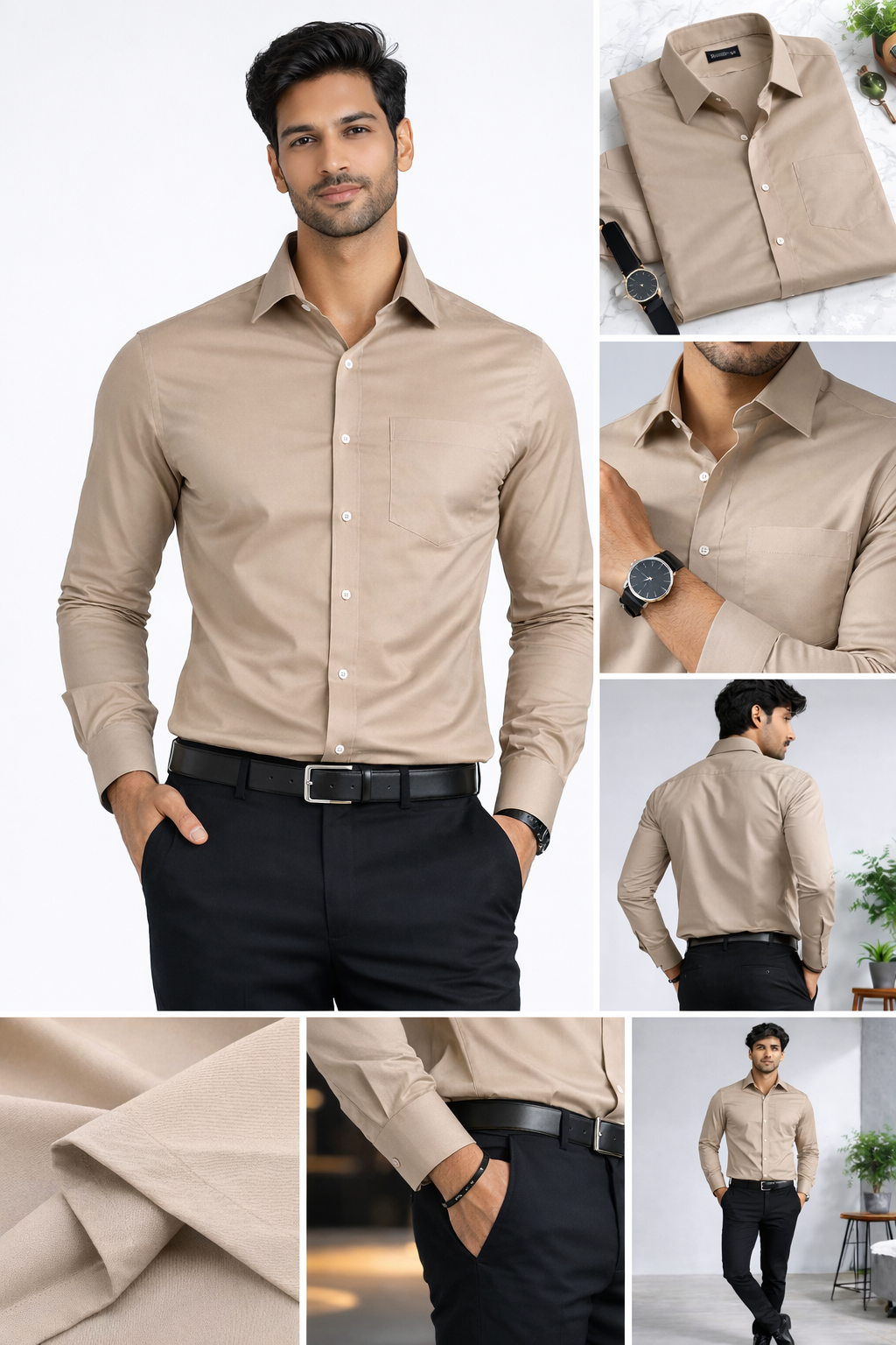 Formal Shirt For Men (Sandstone Beige)